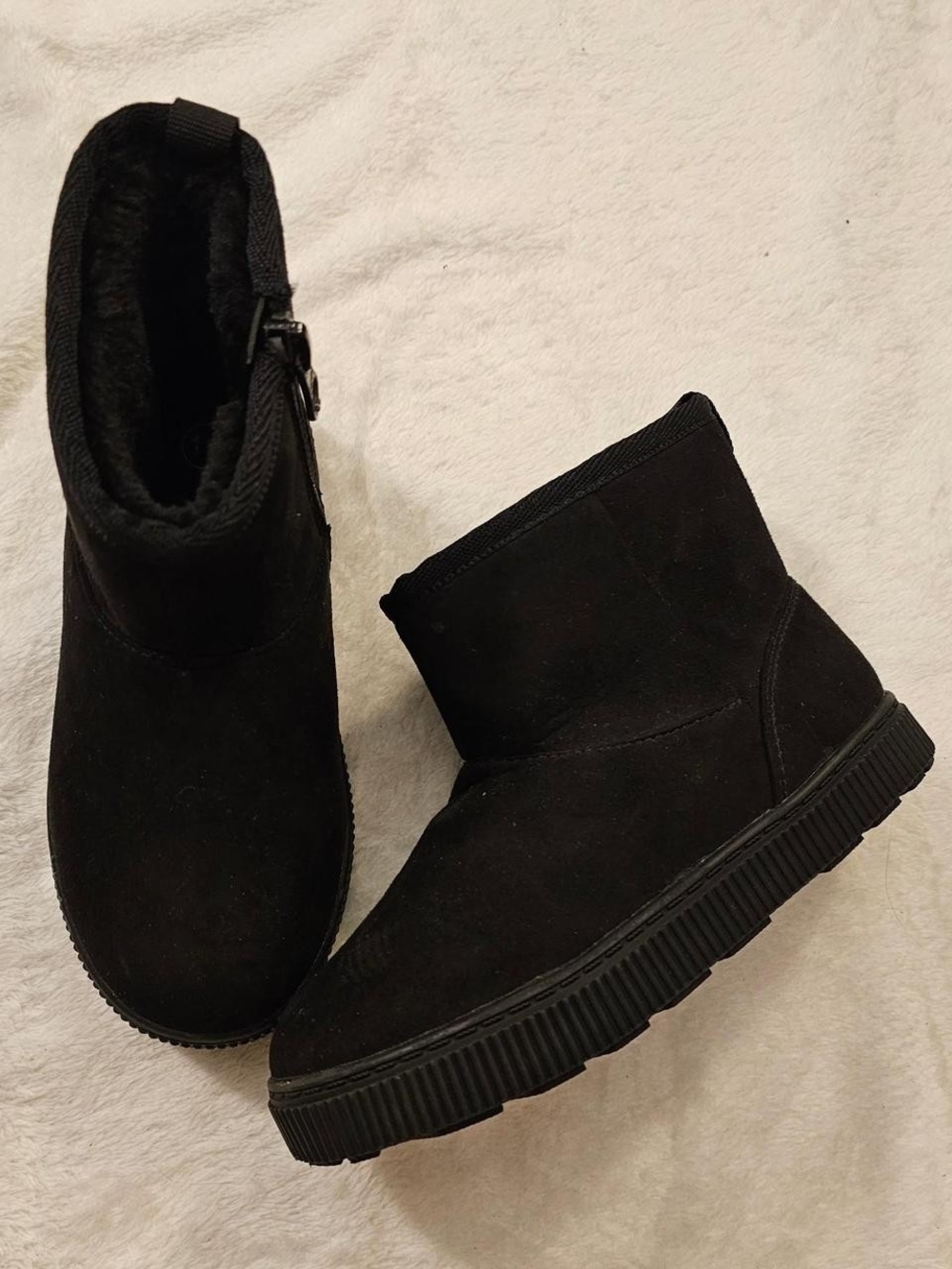 Kids Black Winter Ankle Boots